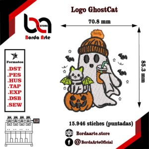 #GhostCat #BordadoHalloween #EmbroideryDesign #BordadoComputarizado #DiseñosDeBordado #BordadoFantasma #GatoFantasma #HalloweenEmbroidery #BordadoDigital #BordadoCreativo #Murciélagos #CalabazaHalloween #BordadoPersonalizado