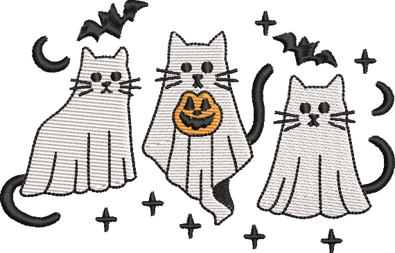 #GhostCats #BordadoHalloween #EmbroideryDesign #BordadoComputarizado #DiseñosDeBordado #GatosFantasmas #BordadoDigital #BordadoCreativo #HalloweenEmbroidery #CalabazaHalloween #Murciélagos #Estrellas #BordadoPersonalizado
