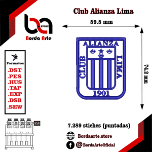 #AlianzaLima #Blanquiazul #FútbolPeruano #BordadoDeFútbol #BordadoDigital #BordadoComputarizado #BordadoAplique #BordadoDeportivo #EmbroideryDesign #BordadoProfesional #DiseñosDeBordado #BordadoPersonalizado #OrgulloBlanquiazul #CorazónIntimo