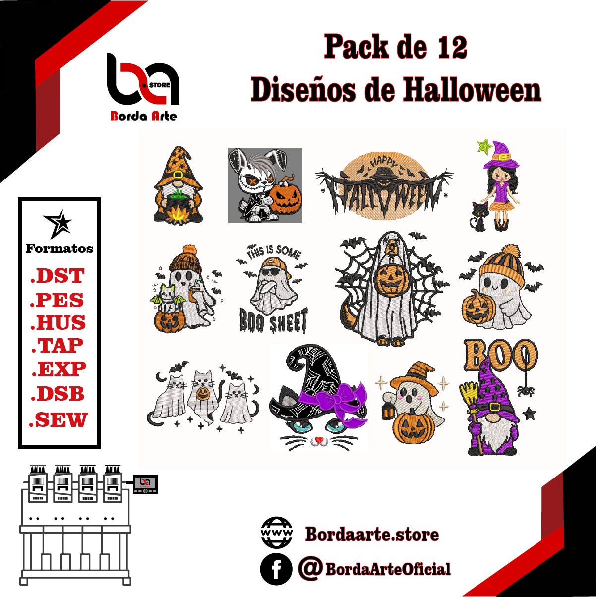 Pack de 12 Diseños de Halloween